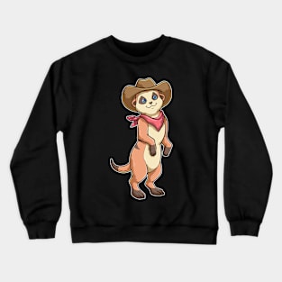 Meerkat as Cowboy with Scarf Crewneck Sweatshirt